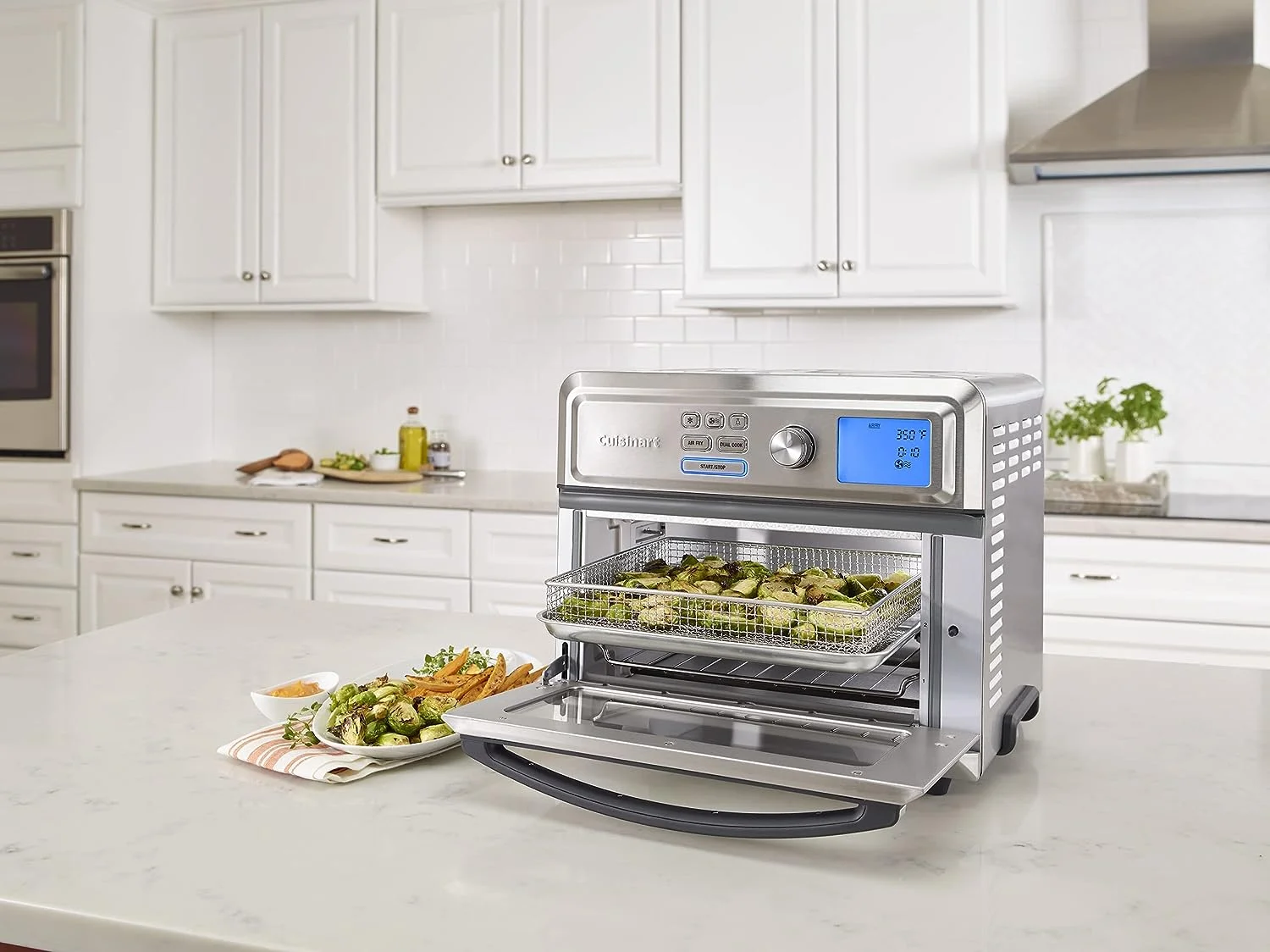 Open Box Cuisinart Air Fryer Toaster Oven 1800 Watt, Stainless Steel TOA-65 - Silver