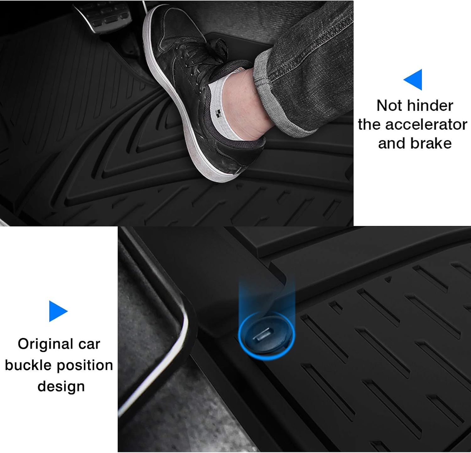 KUST Floor Mats for KIA K5 2021 2022 (Only FWD Models)/2020 2021 2022 Hyundai Sonata Accessories All Weather Car Mats Heavy Duty Rubber Custom Fit