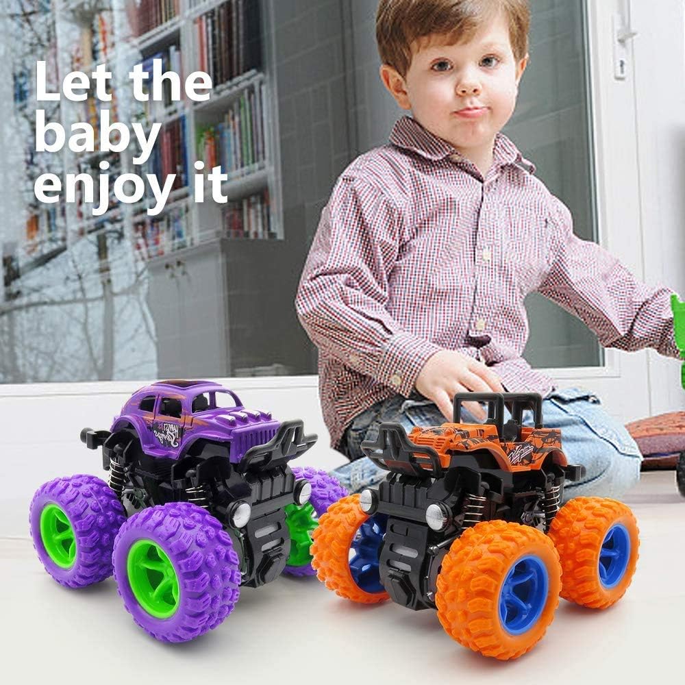 2 Pack Monster Trucks Toys for Boys,Pull Back Cars