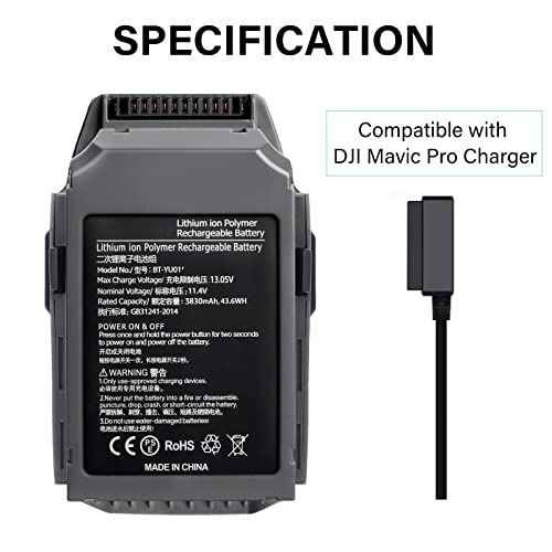 2 Pack Mavic Pro Battery, FB1-3830mAh-11.4V Intelligent Flight Replacement Batteries for DJI Mavic 1 Pro