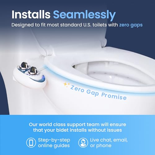 LUXE Bidet NEO 185 - Self-Cleaning, Dual Nozzle, Non-Electric Bidet Attachment for Toilet Seat, Adjustable Water Pressure