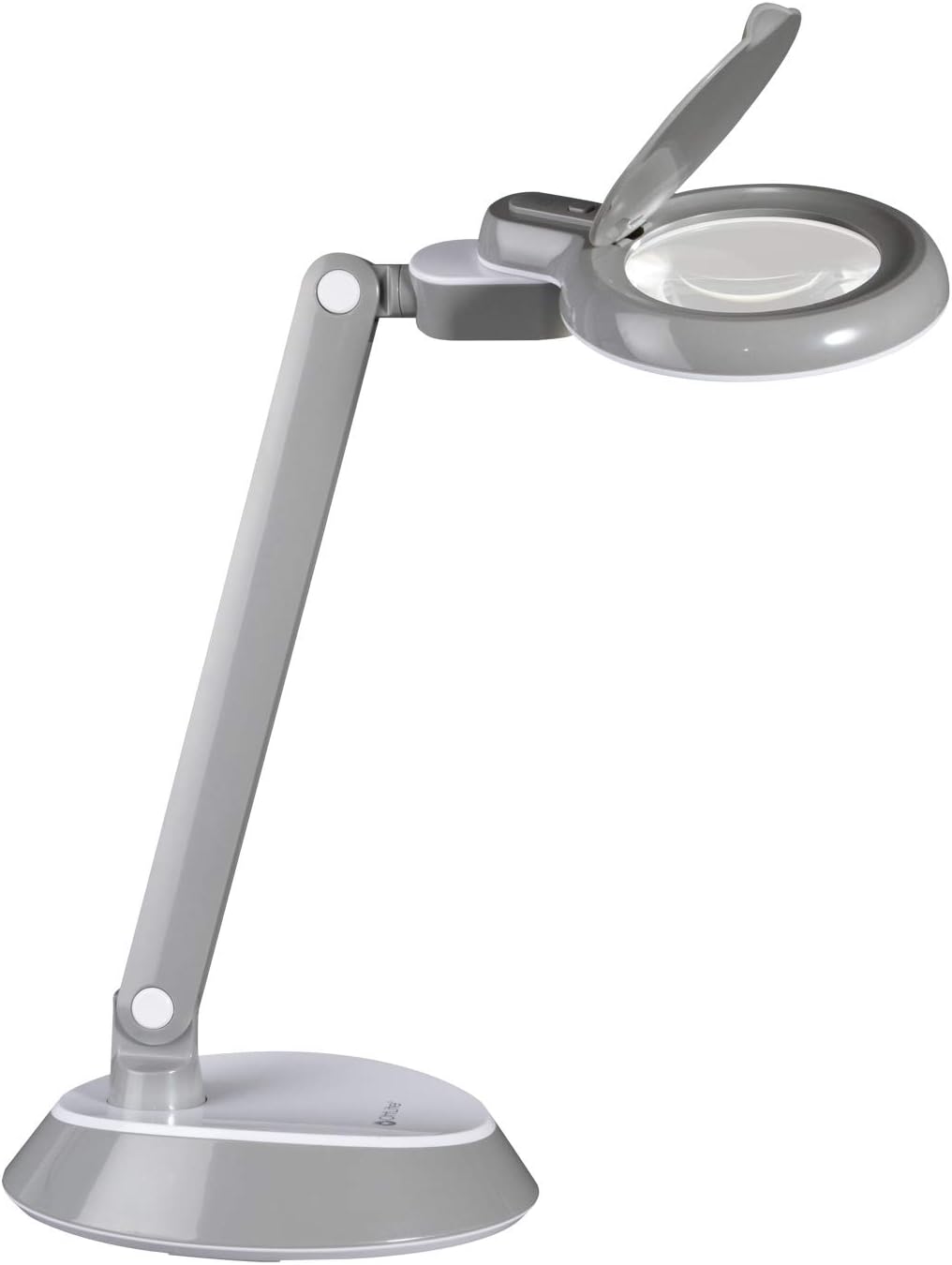 OttLite Space Saving LED Magnifier Desk Lamp - 1.75x Optical Grade Magnifier, Pivoting Head