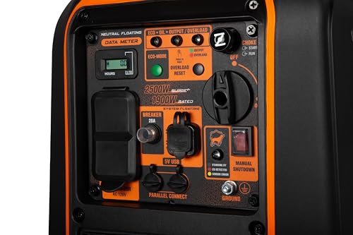 WEN 2800-Watt Dual Fuel Inverter Generator, Quiet, Portable, and Lightweight with Fuel Shut Off and CO Watchdog (DF280iX)