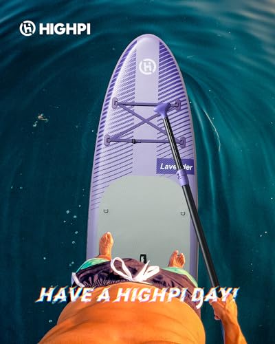 Highpi Inflatable Stand Up Paddle Board Premium SUP Accessories, Backpack, Wide Stance, Surf Control, Non-Slip Deck, Leash, Paddle and Pump
