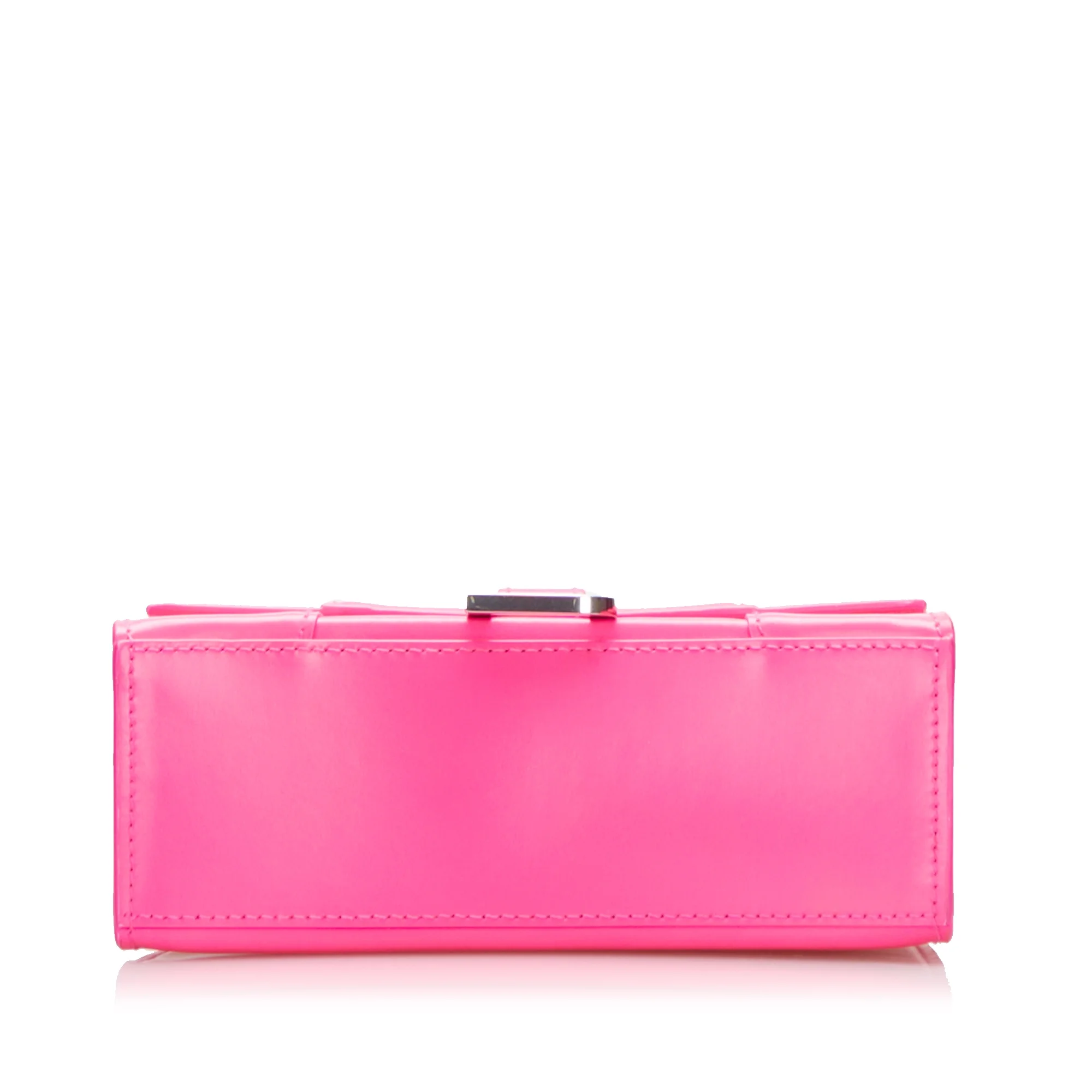 Pre-Owned Authenticated Balenciaga Hourglass XS Calf Leather Pink Satchel Unisex (Good)