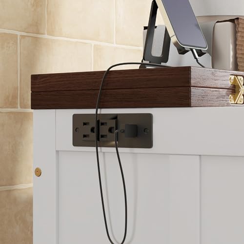 SOFTSEA Queen Size Murphy Bed Cabinet Bed with Storage Drawer and Charging Station, Modern Foldable Platform with USB Port