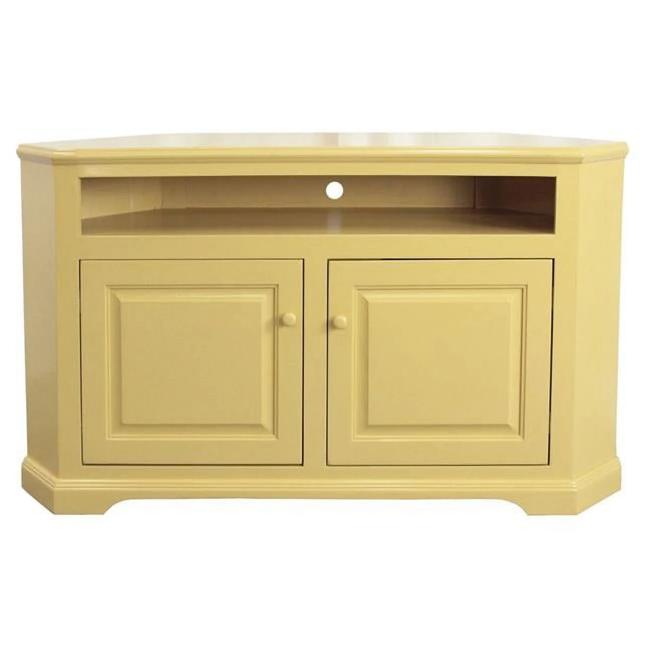 American Heartland  40 in. Poplar Curve Corner TV Stand, Chocolate Mousse