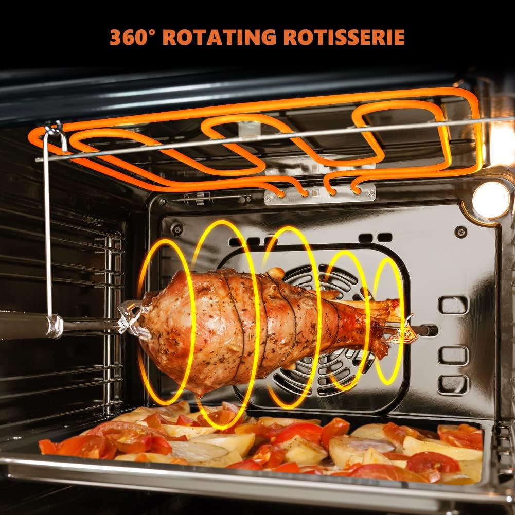 24 Inch Single Wall Oven, thermomate 2.3Cu.ft. Total Capacity Electric Built-in Oven with 9 Cooking Functions in Stainless Steel