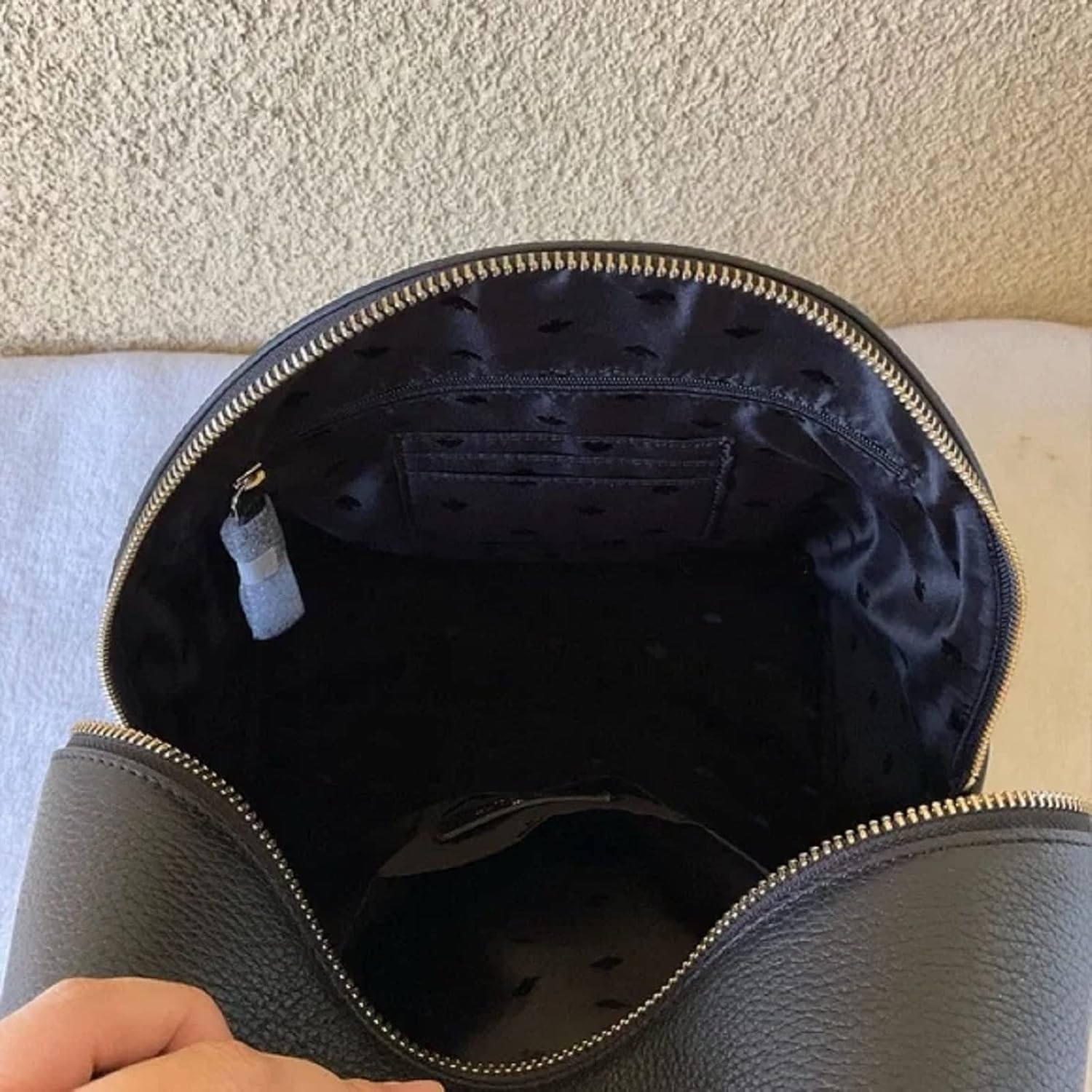 Kate Spade New York Leila Dome Backpack Pebbled Leather Medium (Black)