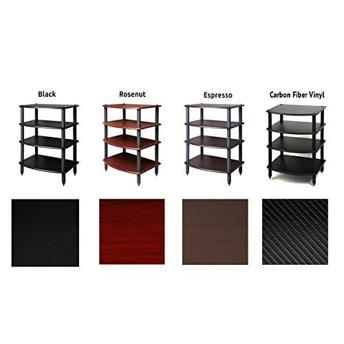 Pangea Audio Vulcan Four Shelf Audio Rack (Black)