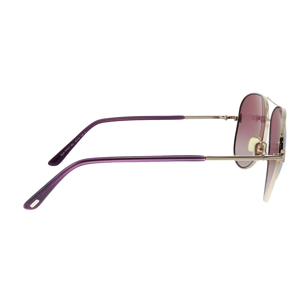 Tom Ford Clark TF 823 Metal Unisex Aviator Sunglasses Rose Gold 61mm Adult