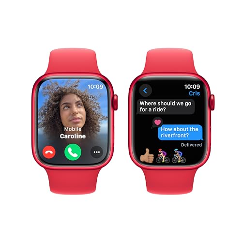 Apple Watch Series 9 [GPS 45mm] Midnight Aluminum Case with Midnight Sport Band, S/M (Renewed) - Radiant Selections