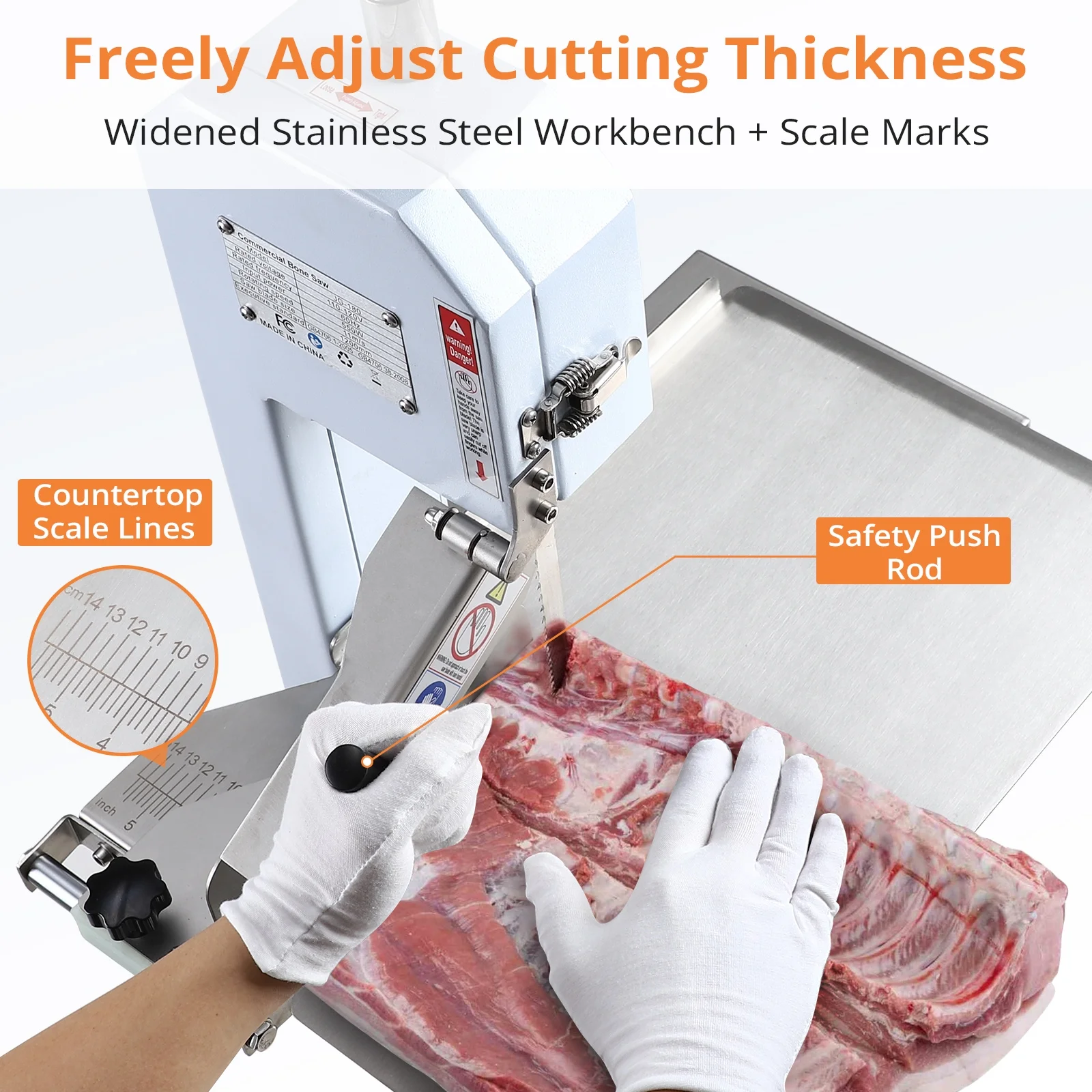 Homhougo—750W Electric Bone Saw Meat Cutting Machine,Commercial Bone Cutting Machine,Stainless Steel Blade Bone Cutting Machine