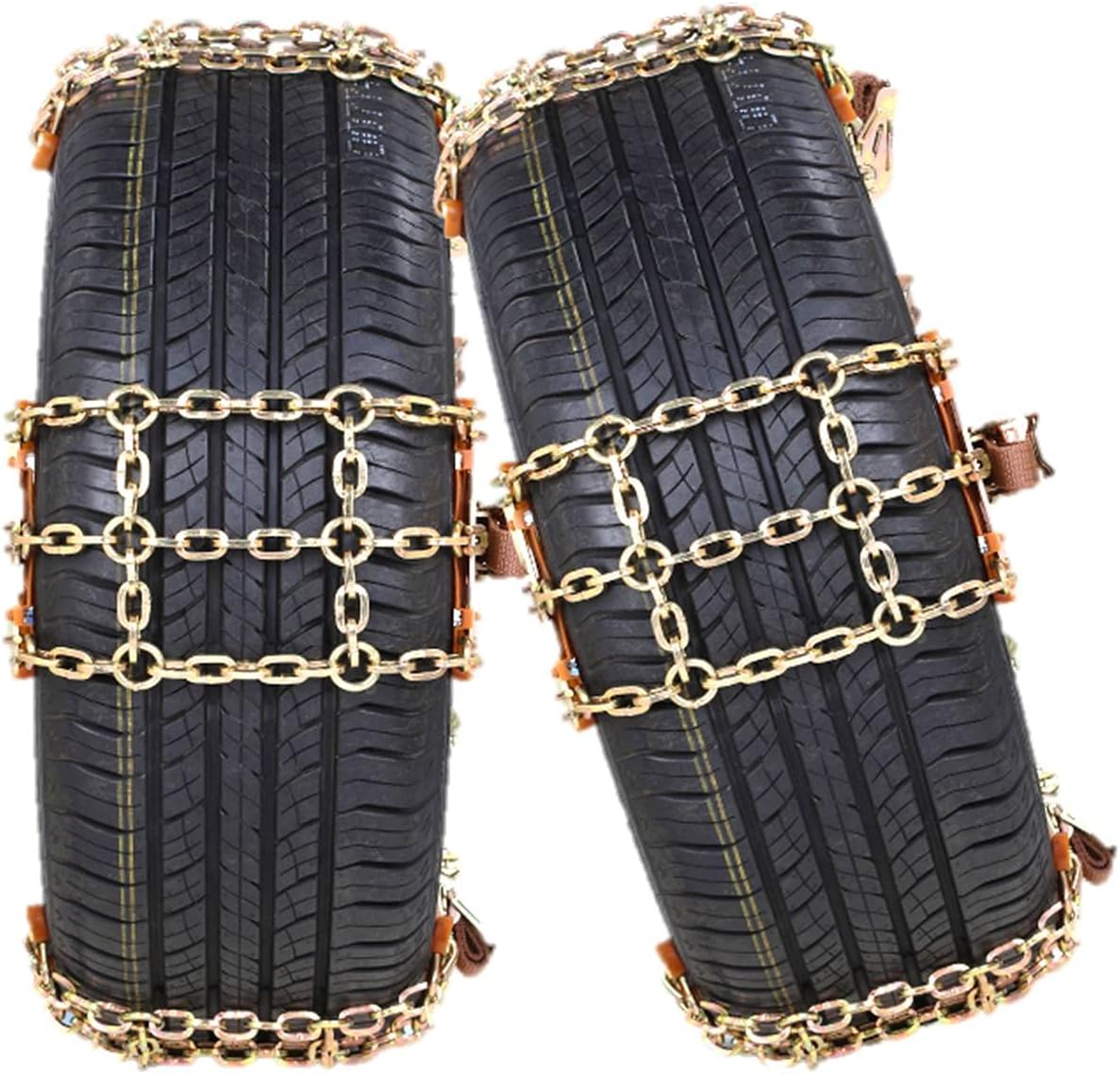 BESTWELL4U 2021 Upgraded Snow Chains,Tire Chains for Car,Truck,SUV of Tire Width 215-315 mm (8.5-12.4 inch),Upgraded,Thickend,Adjustable (6 Pack)