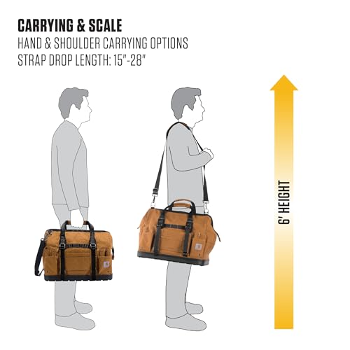 Carhartt Onsite Tool Bag, Durable Water-Resistant, Tool Storage Bag, Heavyweight w/Molded Base, 18-Inch, Carhartt Brown