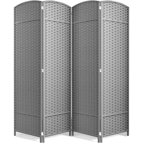 Sorbus 8-Panel Black Room Divider with Double Hinged Panels, 6 ft Tall Folding Privacy Screen