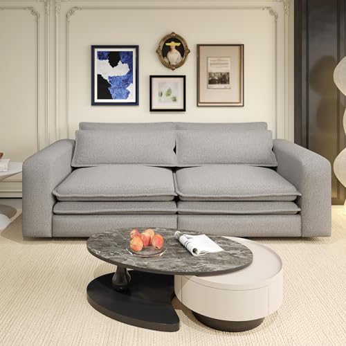 93" King Pull Out Sofa Bed, 3 in 1 Convertible Sleeper Sofa Couch, Comfy 3 Seater Sleeper Bed with 2 Pillows