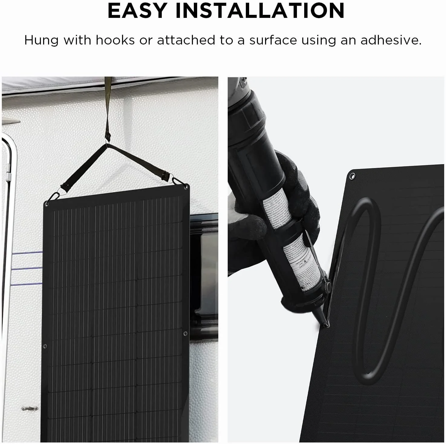 EcoFlow 100W Flexible Solar Panel with High Efficiency Solar Modules, IP68 Waterproofing, Ideal for Off-Grid Solar Panel Kits, PV Charging