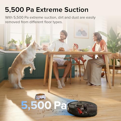 roborock Q8 Max Robot Vacuum and Mop Cleaner, DuoRoller Brush, 5500Pa Strong Suction, Lidar Navigation, Obstacle Avoidance, Multi-Level Mapping