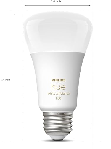 Philips Hue 75W A19 White and Color Ambiance LED Smart Color-Changing Bulb - Pack of 4 - E26 Indoor - Control with Hue App - Compatible with Alexa