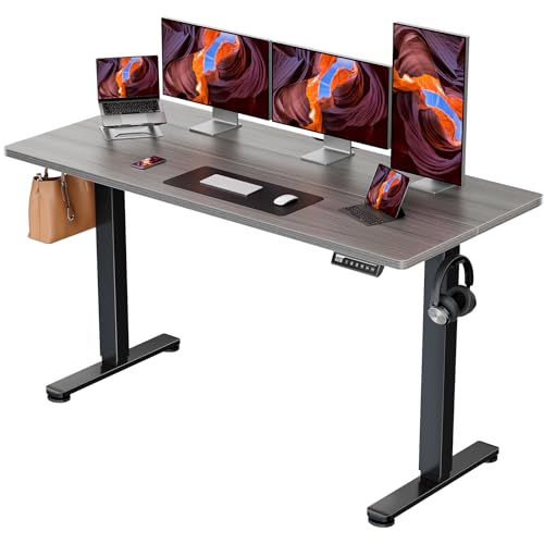 ErGear Height Adjustable Electric Standing Desk, 48 x 24 Inches Sit Stand up Desk, Memory Computer Home Office Desk with Two-Piece Desktop (Walnut)