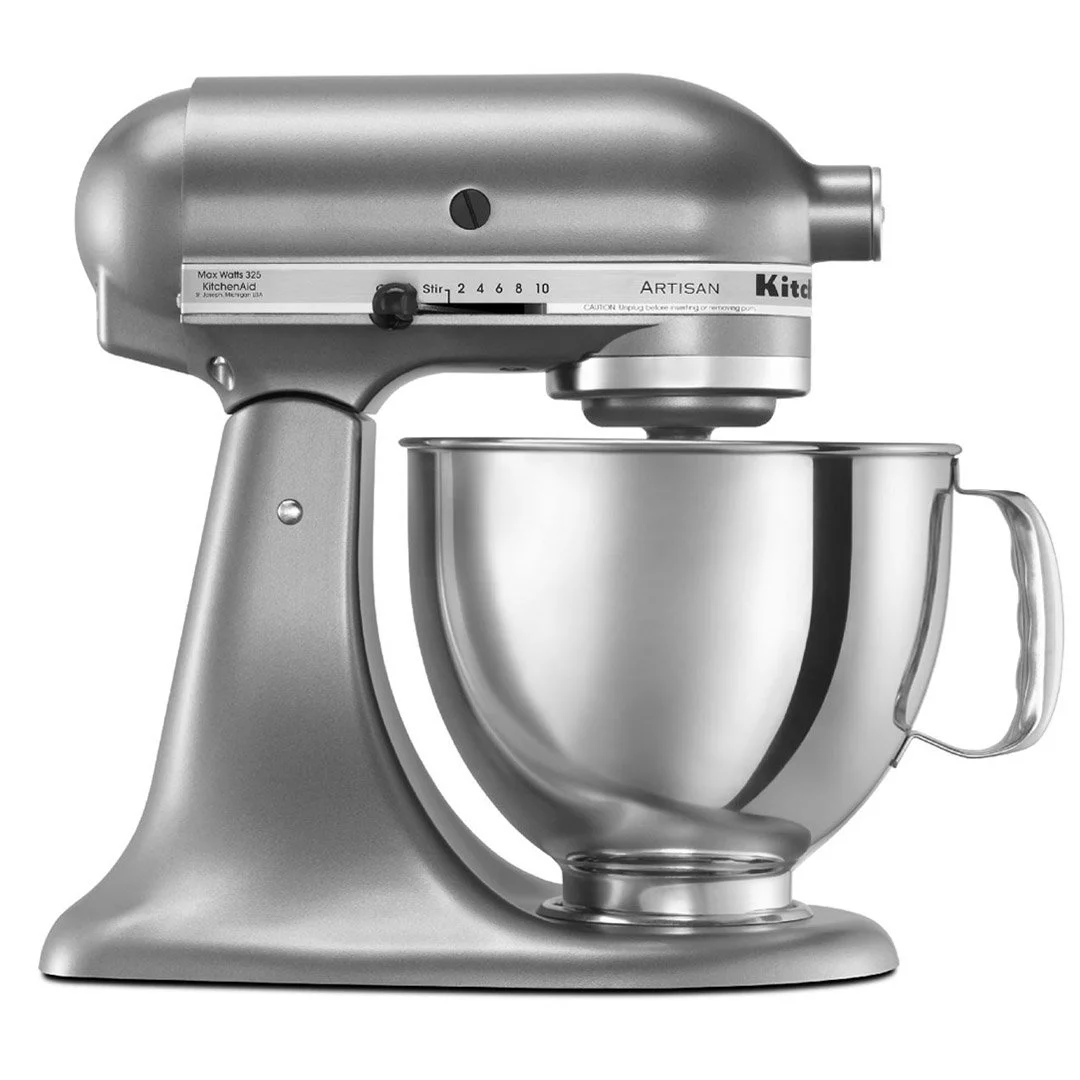 KitchenAid 5-Quart Artisan Tilt-Head Stand Mixer | Contour Silver + Ultimate Baker's Bundle