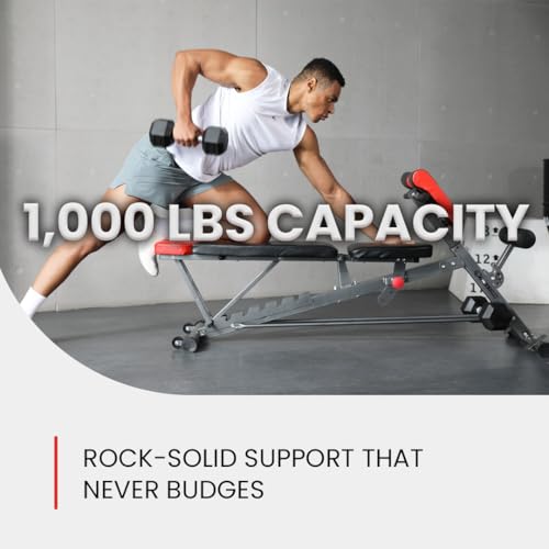 Finer Form Multi-Functional FID Weight Bench for Full All-in-One Body Workout – Hyper Back Extension, Roman Chair, Adjustable Ab Sit up Bench