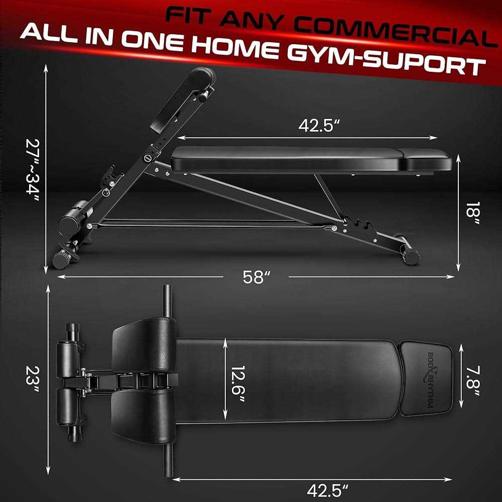 Body RHYTHM Adjustable Weight Bench Foldable Roman Chair for Full Body Workout - Sports Supplies Online Store