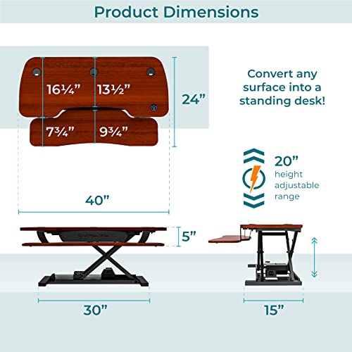 VERSADESK PowerPro™ 36 Inch Electric Standing Desk Converter, Height Adjustable Sit to Stand Up Desk Riser