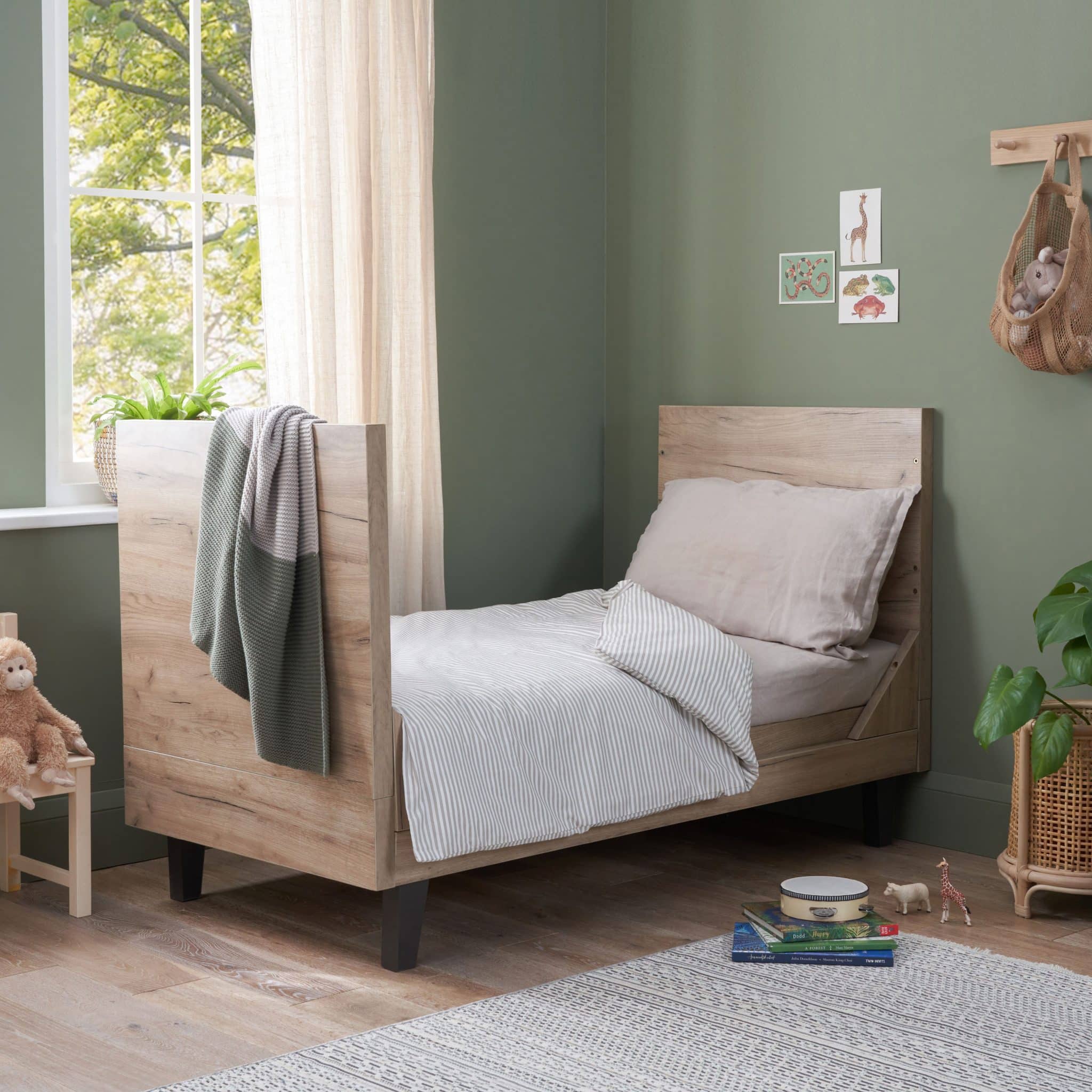 Tutti Bambini Como 4 Piece Nursery Room Set – Slate Grey/Distressed Oak