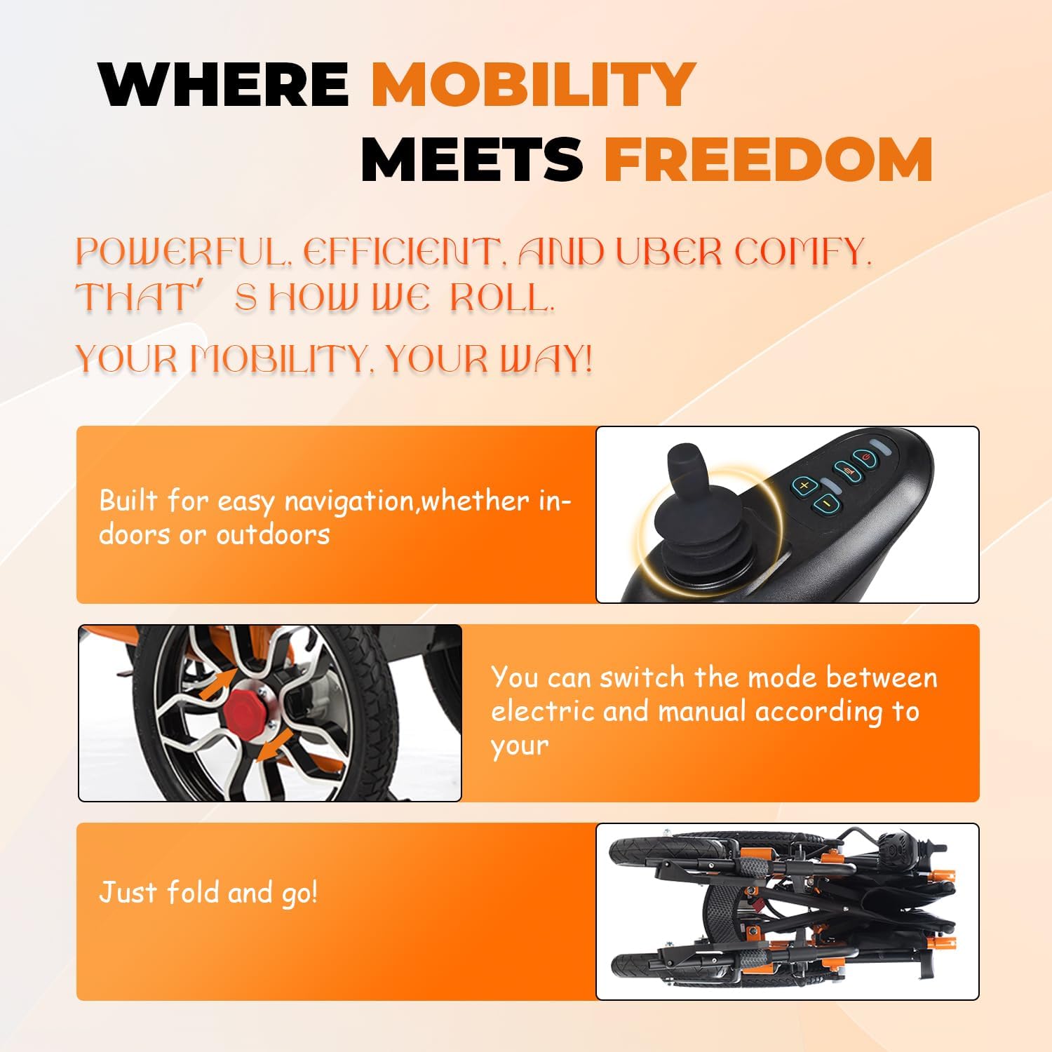 Lightweight Foldable Electric Wheelchairs for Adults,21in Wider Electric Wheelchair,Intelligent Power Wheelchair