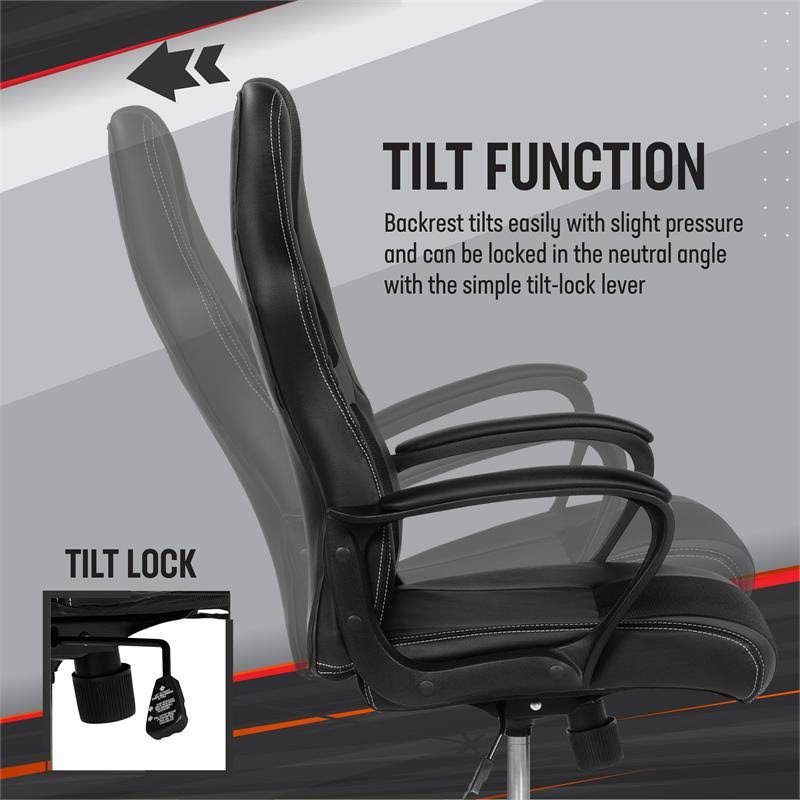 Furniture of America Edison Modern Metal 2-Piece Desk and Chair Set in Black - IDF-7001B-6022B