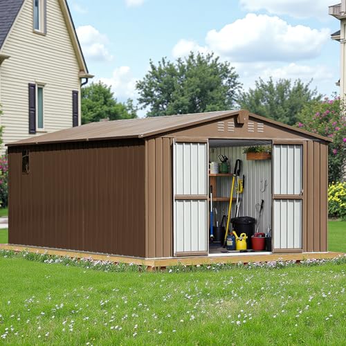 NicBex 6×5 Resin Outdoor Storage Shed with Floor & Window– All-Weather Lockable Small Tool Shed