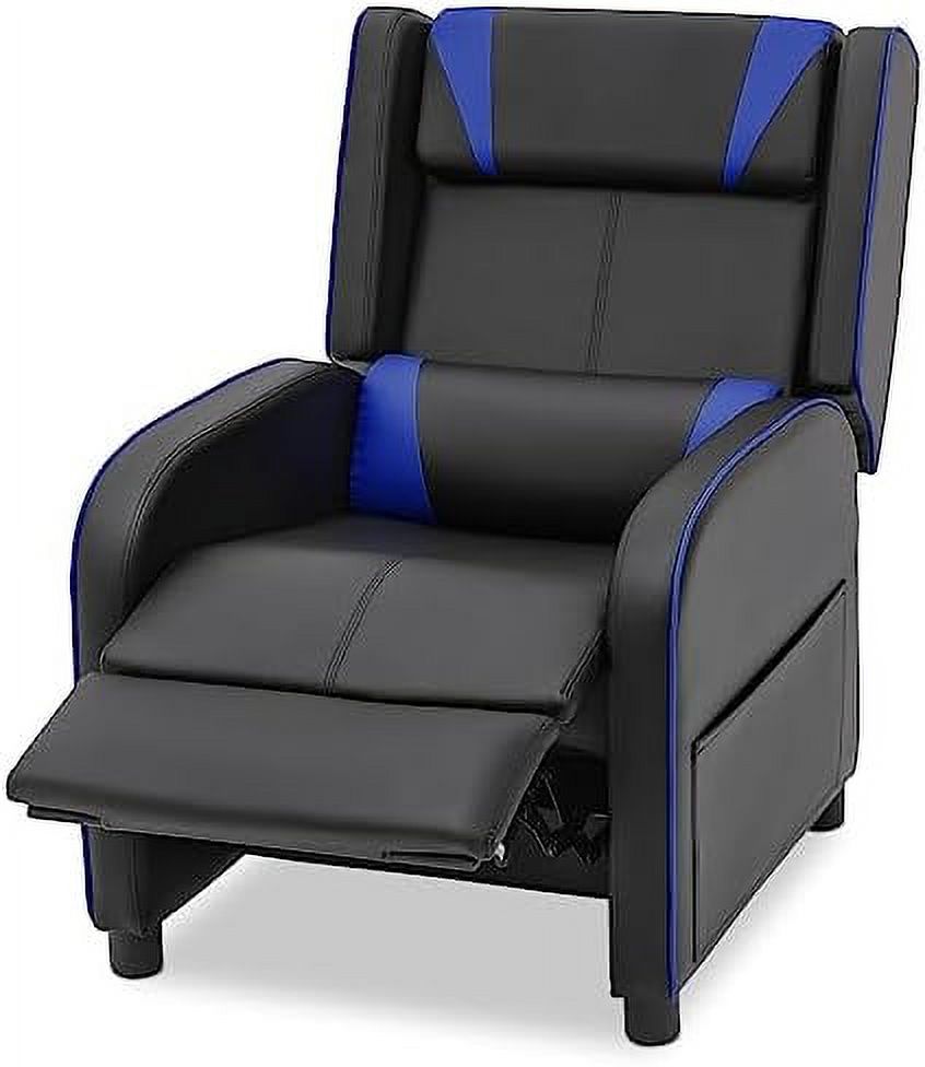 Recliner Chair With Adjustable Backrest And Footrest, Lumbar Support And Side Pocket