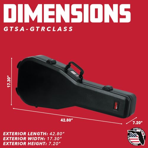 Gator Cases Molded Flight Case for Strat/Tele Style Electric Guitars with TSA Approved Locking Latch, (GTSA-GTRELEC)