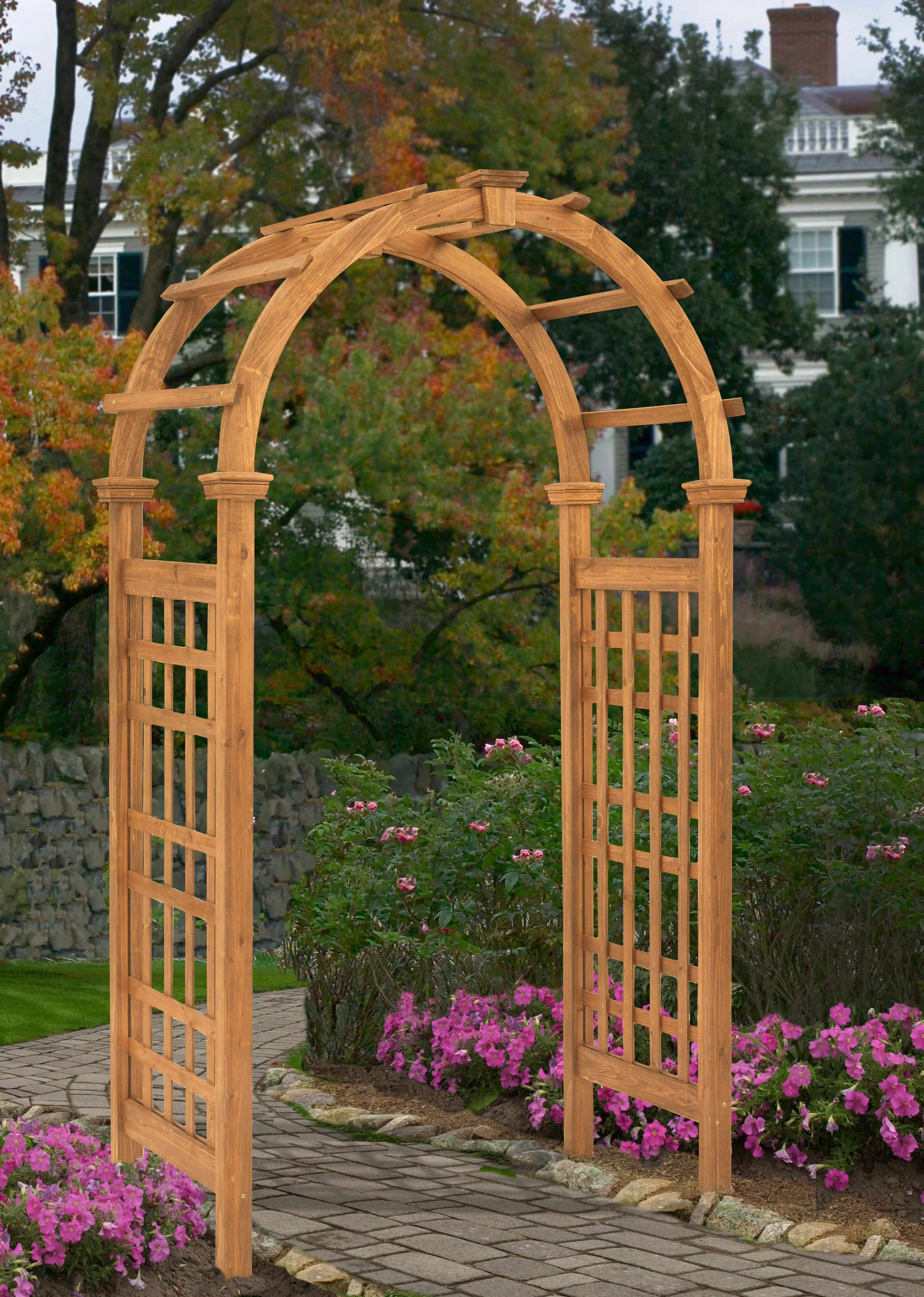 Vita 47 in L x 24 in W x 89 in H Rosewood Cedar Arbor, Golden Brown, VA68894 - Radiant Selections