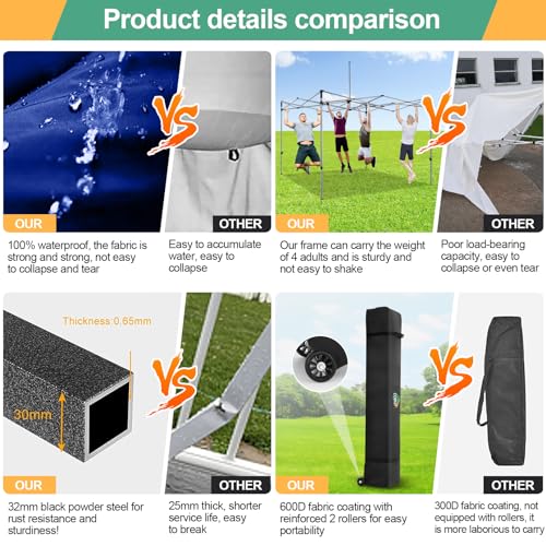 COBIZI 13x26 Pop Up Tent 13x26 Canopy with Sidewalls Heavy Duty Canopy Party Tent for Parties
