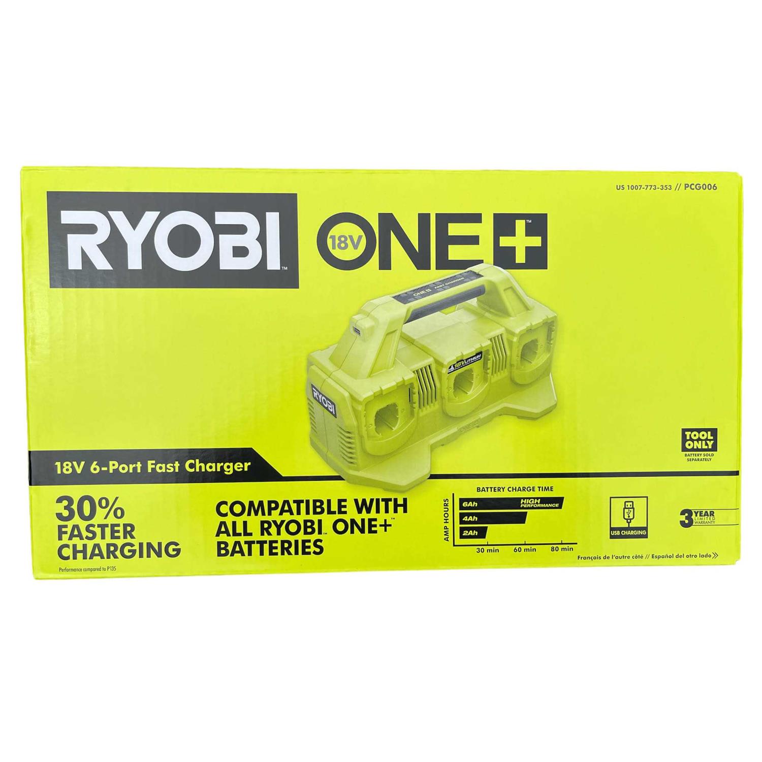 RYOBI ONE+ 18V 6-Port Fast Charger - Shop Hardware Tools Online Store