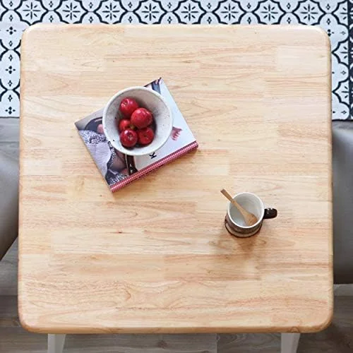 RUNFAYBIU Canberra 47.2" Rectangular Wooden Dining Table/Mid Century Modern Malaysian Oak Kitchen Table (Natural-Oak) Table Only