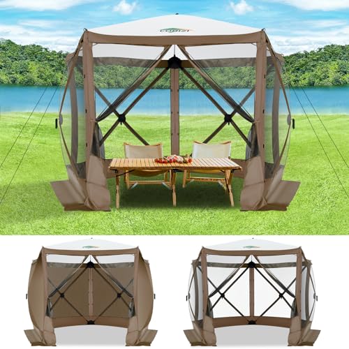 COBIZI 12x12ft Pop up Gazebo Screen Tent Screen House for Camping, Camping Outdoor Screened Gazebo, Canopy Tent