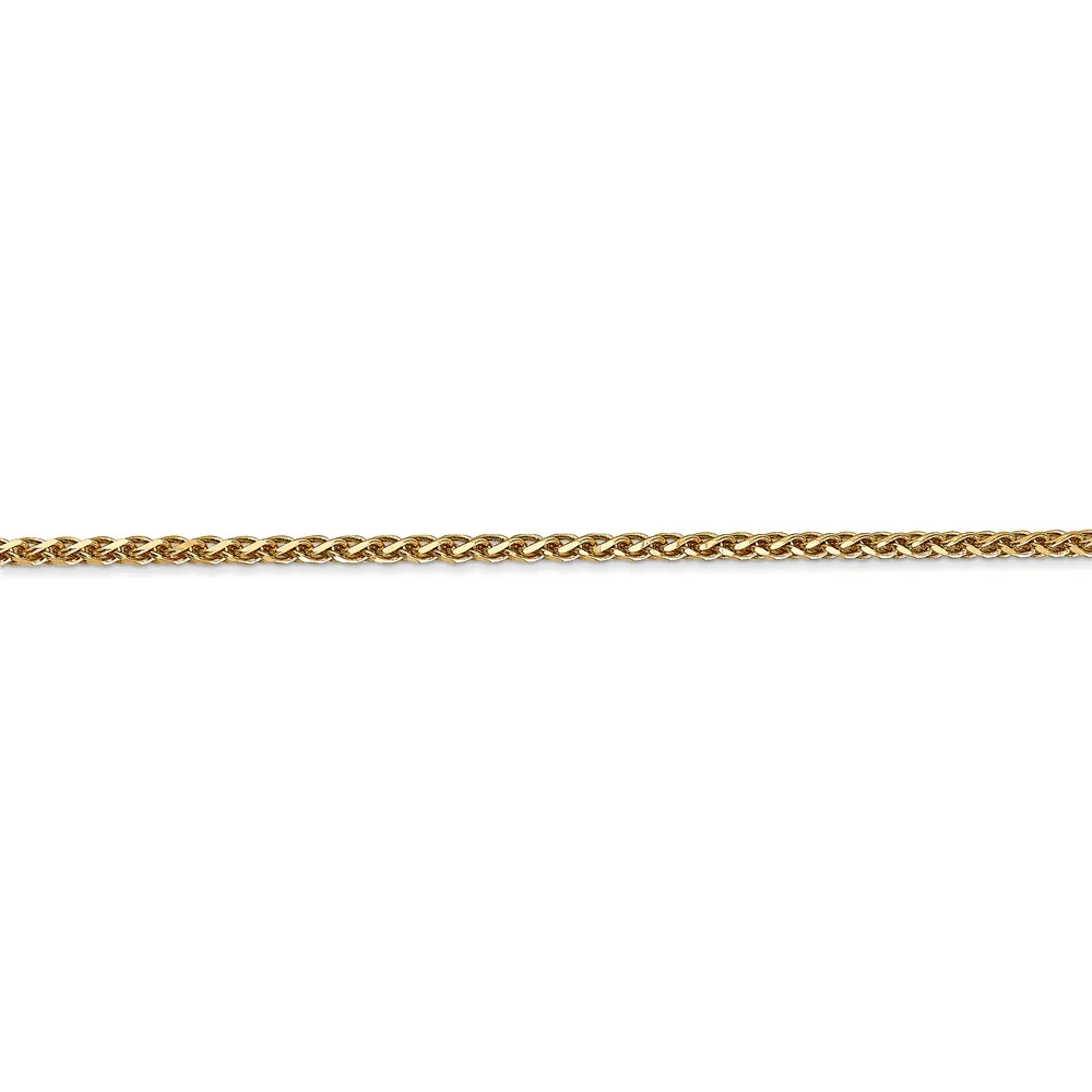 Real 14kt Yellow Gold 1.8mm Diamond Cut Spiga Chain; 16 inch; Lobster Clasp; for Adults and Teens; for Women and Men