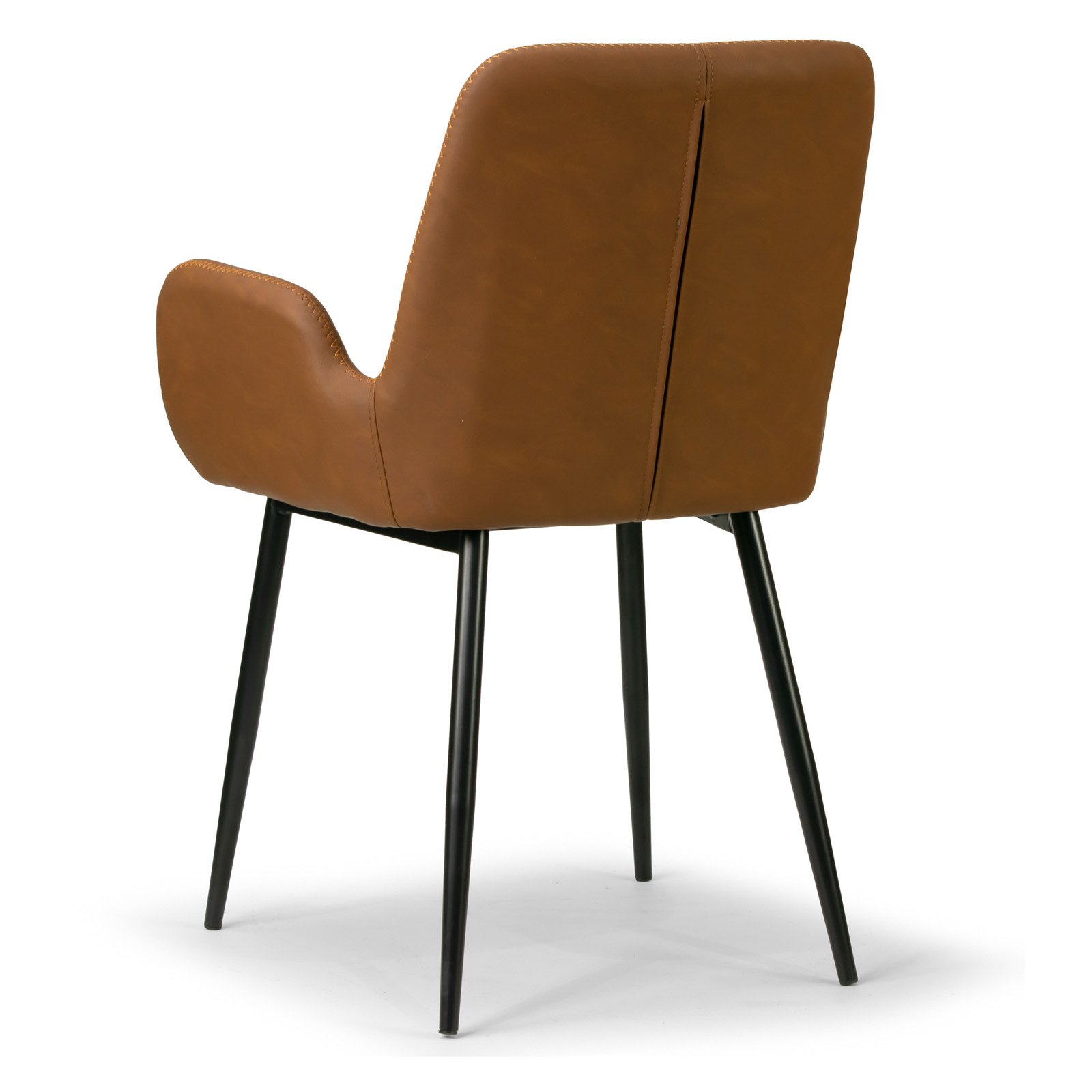 Glamour Home Alrik 19.25" Modern Faux Leather Arm Chairs in Brown (Set of 2)