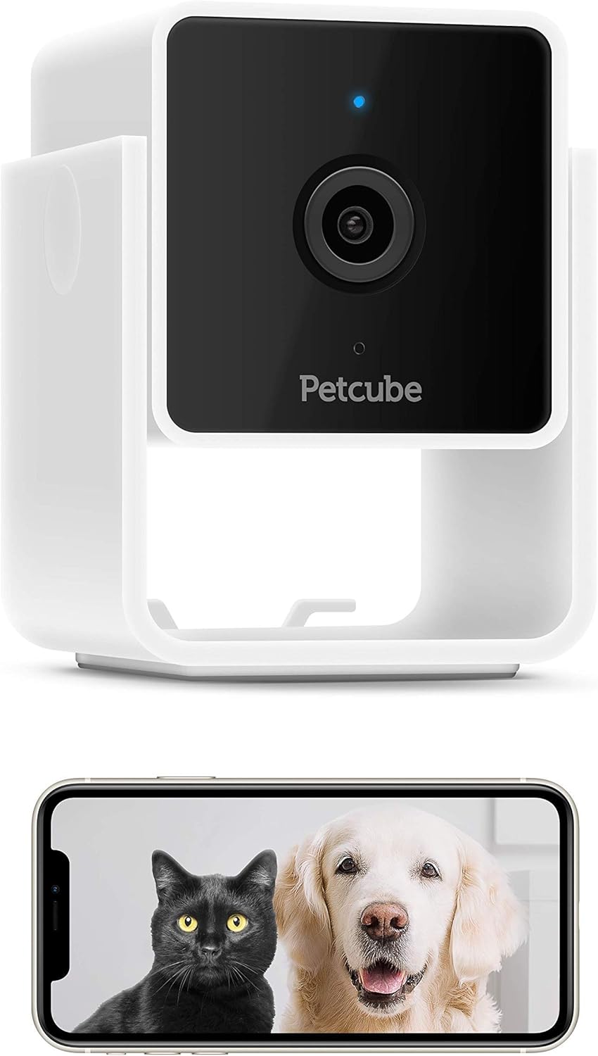 Petcube Pack of 2 Cam Pet Monitoring Camera with Built-in Vet Chat for Cats & Dogs, Security Camera with 1080p HD Video, Night Vision, Two-Way Audio