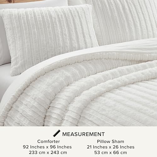 UGG Kenzie Full/Queen Comforter Set with 2 Pillow Shams Plush Faux Fur Bedding Soft Warm Down Alternative Comforter Washable Hypoallergenic Fluffy