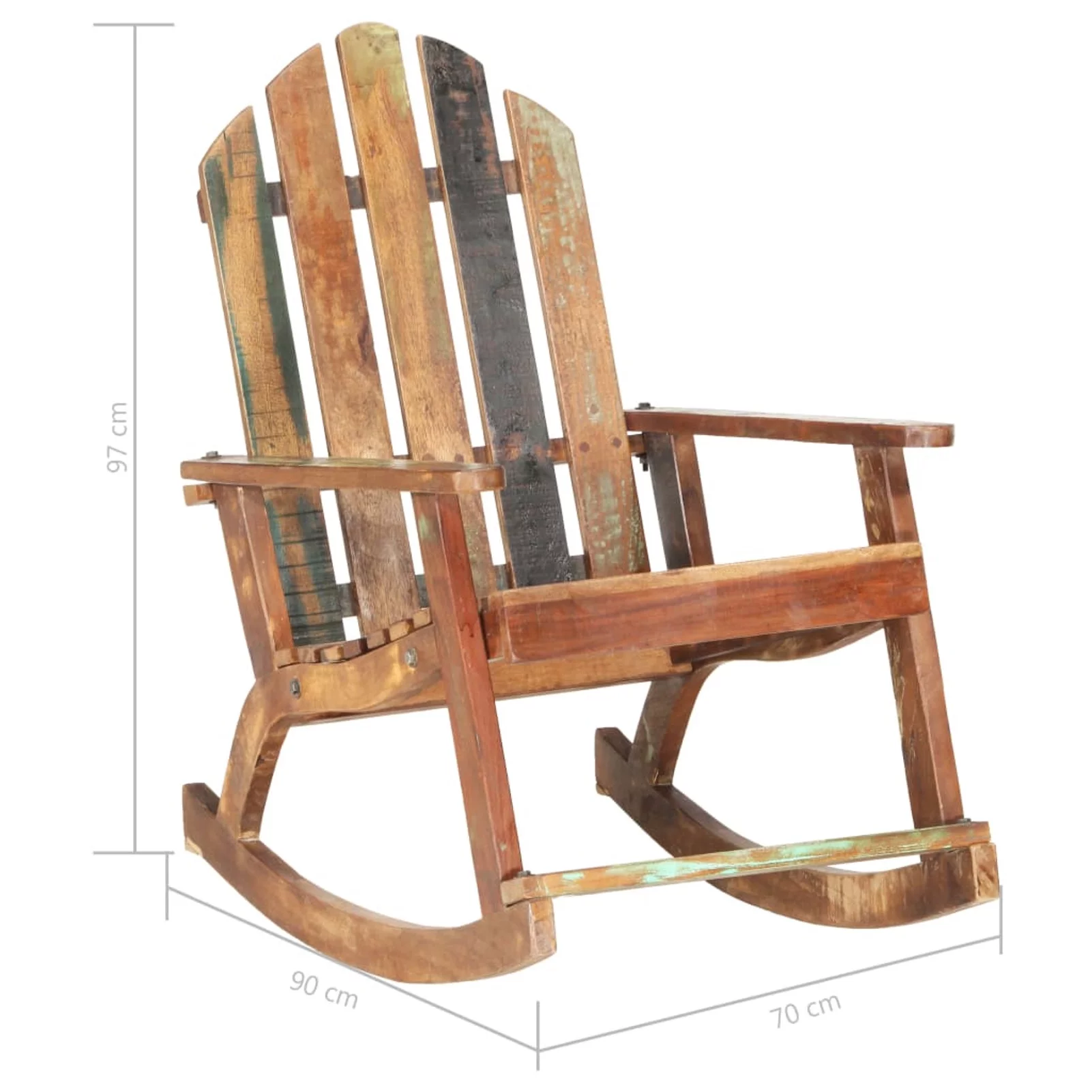 Anself Garden Rocking Chair Reclaimed Wood Armchair for Living Room, Patio, Balcony, Backyard, Outdoor Furniture 27.6 x 35.4 x 38.2 Inches (W x D x H)