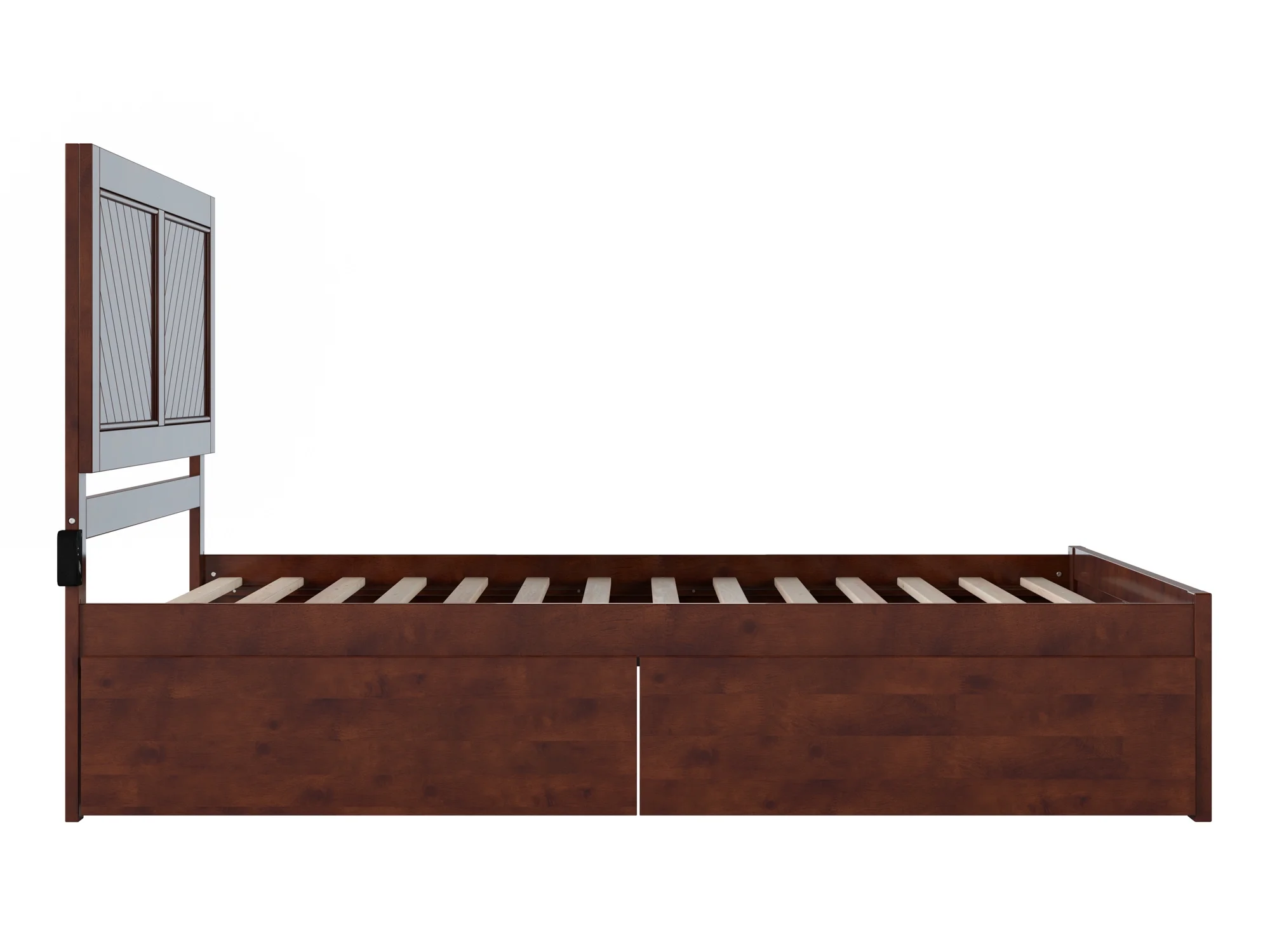 AFI Canyon Walnut Solid Wood Platform Bed with Matching Footboard & Storage Drawers, Queen