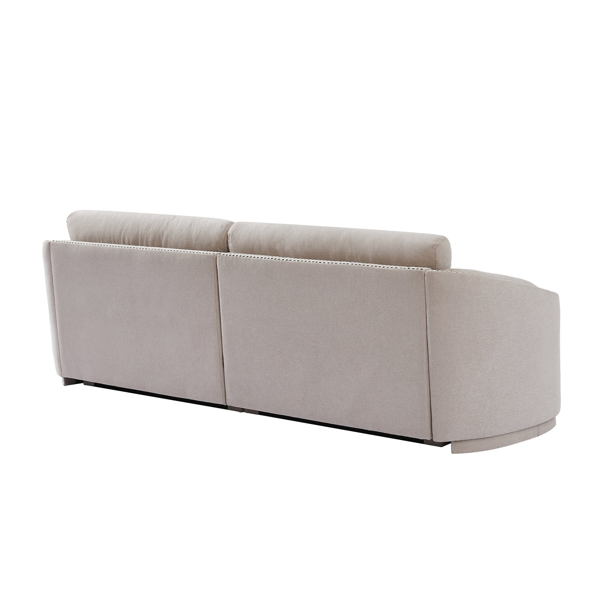 3-Seater Sofa Couch, KAMIDA Sofas and Couches, Upholstered Sofa Couch with Semilunar Arm and Rivet Detailing