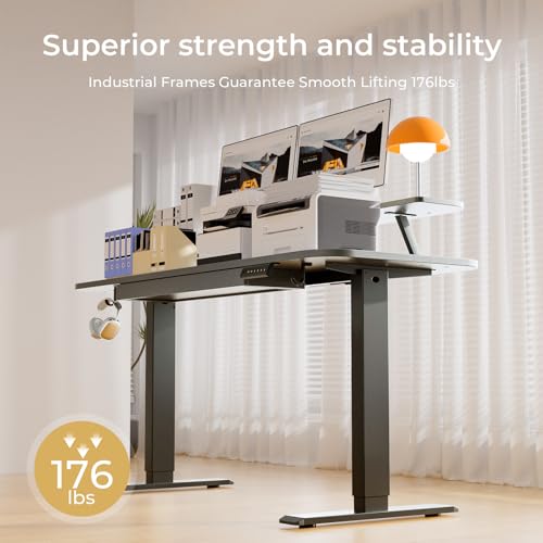 COMHOMA Electric Standing Desk with Drawers, 48 x 24'' Sit Stand up Desk with Monitor Stand, Laptop Stand