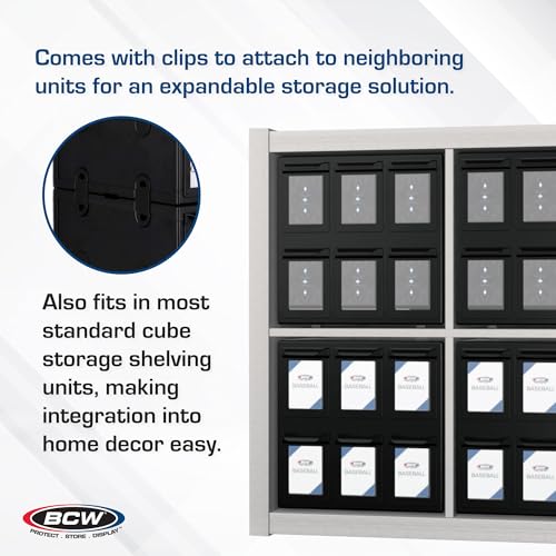 BCW 6 Drawer Card Catalog - Black | Stackable Trading Card Organizer Box | Holds Sports Cards, Gaming Cards