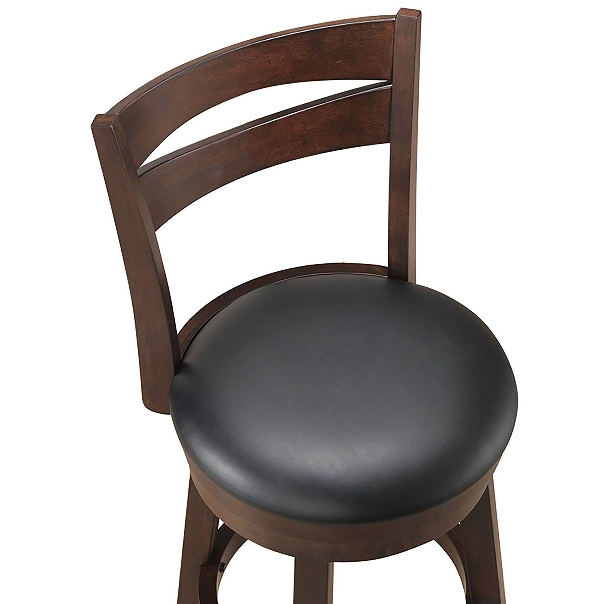 Set of 2 Black and Brown Solid Swivel Counter Stools 39.50x22